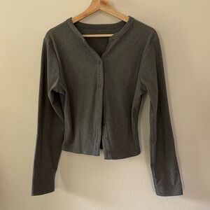 Button Down Women’s Grey Top